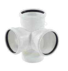 Крестовина PP-M 2-плоскостная бесшумная белая Дн 110х110х110х87гр б/нап в/к RTP (РосТурПласт) 24570