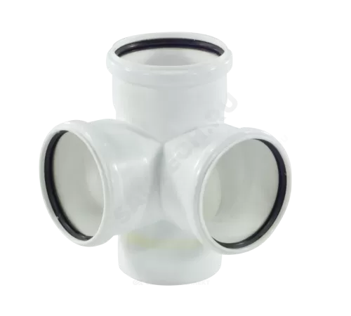 Крестовина PP-M 2-плоскостная бесшумная белая Дн 110х110х110х87гр б/нап в/к RTP (РосТурПласт) 24570