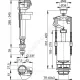 Арматура для бачка сливная/наливная 3/8" нижнее подключение кнопка хром старт-стоп Alca Plast SA2000S 3/8" CHROM