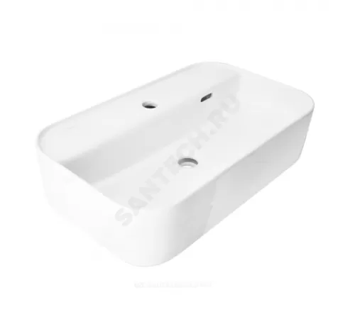 Умывальник мебельный Infinity SLF 60 1 отверстие под смеситель по центру белый Sanita Luxe WB.CT/Infinity/60-C.Shelf/WHT.G/S1