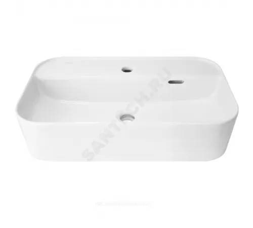 Умывальник мебельный Infinity SLF 60 1 отверстие под смеситель по центру белый Sanita Luxe WB.CT/Infinity/60-C.Shelf/WHT.G/S1