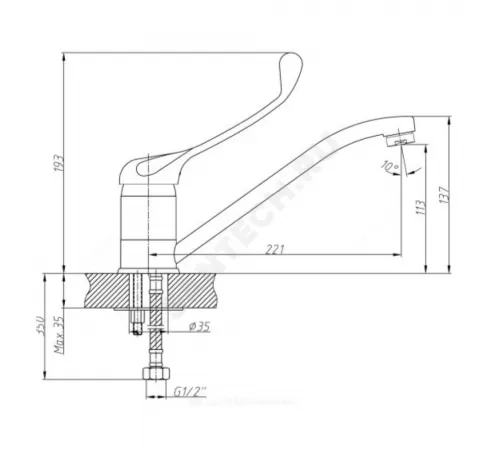 Смеситель для кухонной мойки хирургический локтевой одноручный Haiba HB4254