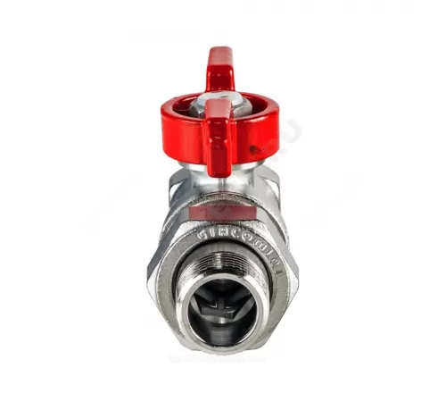 Кран шаровой латунь хром R259D Ду 25х32 Ру35 ВР/"американка" бабочка красная переходн Giacomini R259X008