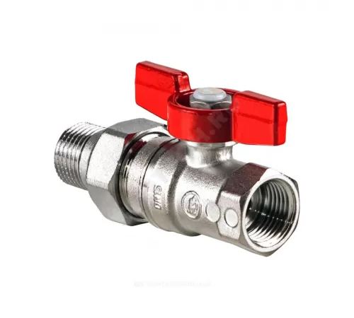 Кран шаровой латунь хром R259D Ду 25х32 Ру35 ВР/"американка" бабочка красная переходн Giacomini R259X008