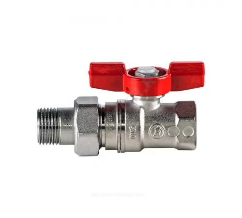 Кран шаровой латунь хром R259D Ду 25х32 Ру35 ВР/"американка" бабочка красная переходн Giacomini R259X008
