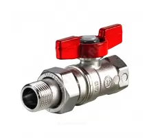 Кран шаровой латунь хром R259D Ду 25х32 Ру35 ВР/"американка" бабочка красная переходн Giacomini R259X008