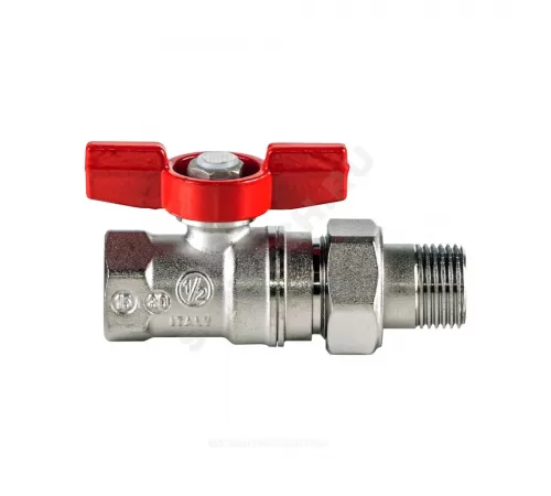 Кран шаровой латунь хром R259D Ду 25х32 Ру35 ВР/"американка" бабочка красная переходн Giacomini R259X008