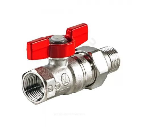 Кран шаровой латунь хром R259D Ду 25х32 Ру35 ВР/"американка" бабочка красная переходн Giacomini R259X008