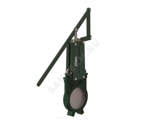 Задвижка шиберная односторонняя чугун VG4400-02NI Ду 50 Ру10 межфл с рычагом уплотнение: NBR Tecofi VG4400-02NI0050