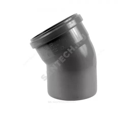 Отвод НПВХ серый Дн 50х87гр б/нап в/к Хемкор 2391028