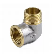 Угольник латунь никель Ду 20 (3/4") ВР/НР 9002 ГОСТ 32585-2013 Aquasfera 9002-02