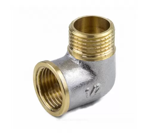 Угольник латунь никель Ду 25 (1") ВР/НР 9002 ГОСТ 32585-2013 Aquasfera 9002-03