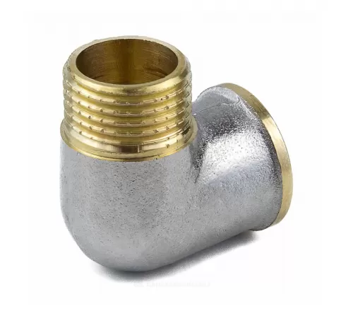 Угольник латунь никель Ду 25 (1") ВР/НР 9002 ГОСТ 32585-2013 Aquasfera 9002-03