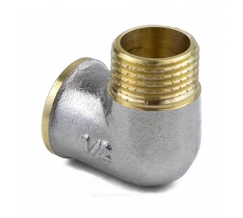 Угольник латунь никель Ду 25 (1") ВР/НР 9002 ГОСТ 32585-2013 Aquasfera 9002-03