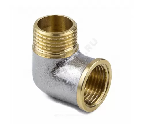 Угольник латунь никель Ду 25 (1") ВР/НР 9002 ГОСТ 32585-2013 Aquasfera 9002-03