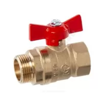 Кран шаровой латунь Стандарт 231 аналог 11б27п1 Ду 20 Ру40 ВР/НР бабочка ГАЛЛОП 107188
