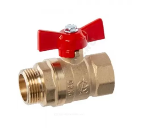 Кран шаровой латунь Стандарт 231 аналог 11б27п1 Ду 20 Ру40 ВР/НР бабочка ГАЛЛОП 107188