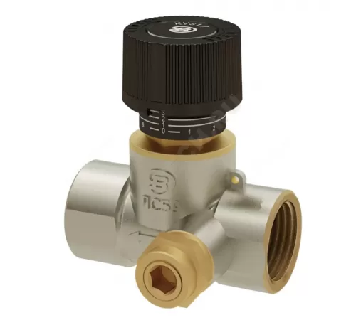 Клапан балансировочный ручной латунь Ду 15 G1/2" Ру16 Тмакс=120 оС ВР Kvs=1.7м3/ч без ниппелей с выходом под термодатчик обратка Benarmo