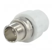 Муфта PP-R комбинированная разъемная белая Дн 20х1/2" НР для радиатора RTP (РосТурПласт) 14630