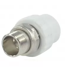 Муфта PP-R комбинированная разъемная белая Дн 20х1/2" НР для радиатора RTP (РосТурПласт) 14630