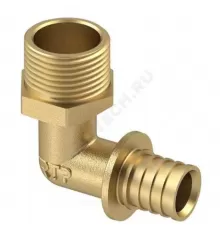 Угольник для PE-X/PE-RT труб аксиальный латунь Дн 25х1"х90гр НР RTP (РосТурПласт) 28389