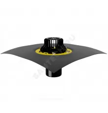 Воронка кровельная VMO/Н с вертикальным выпуском PP Дн 110 с листвоуловителем, битумным полотном, электрообогревом Fachmann 01.123