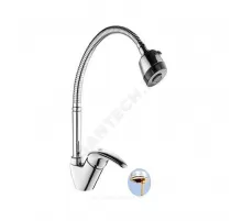 Смеситель для кухонной мойки ручка сбоку одноручный гибкий излив Д18 Стройка ЦС-СМ 27/2ш D35 М-42 Центр Сантехники (Подольск) СТ300201