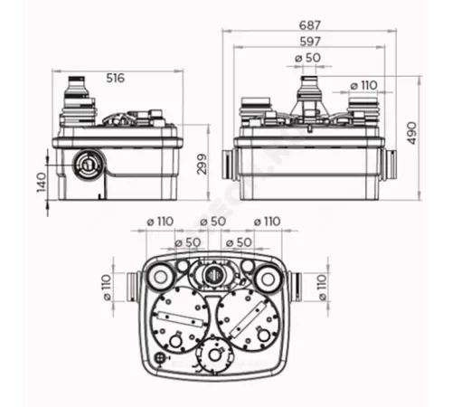 Установка канализационная SANICUBIC 2 CLASSIC IP68 NM SFA