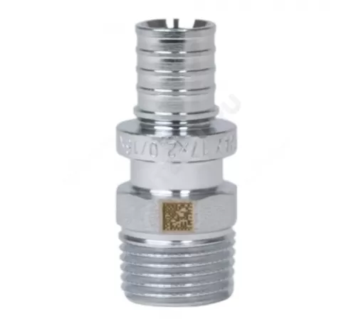 Муфта для PE-X труб аксиальная латунь хром Дн 25х1" НР THERM S Рехау 12534393002