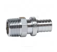 Муфта для PE-X труб аксиальная латунь хром Дн 17х1/2" НР THERM S Рехау 12588173002