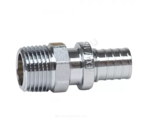 Муфта для PE-X труб аксиальная латунь хром Дн 25х1" НР THERM S Рехау 12534393002