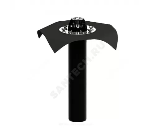 Воронка кровельная с вертикальным выпуском PP Дн 110 с листвоуловителем, прижимным фланцем из нержавеющей стали, электрообогревом Татполимер ТП-01.100/6/B-Э