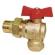 Кран шаровой латунь угловой 11б27п17 Ду 15 Ру16 ВР/"американка" полнопроходной бабочка красная Цветлит ZW10029