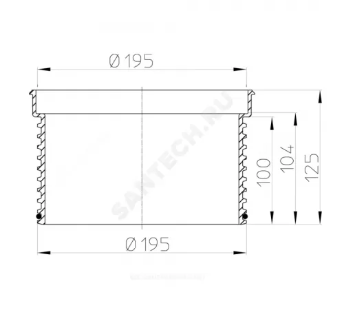 Удлинитель PP HL620 Дн 195 для дворовых трапов L=125мм HL HL620