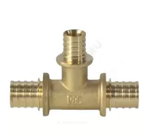 Тройник для PE-X труб аксиальный латунь Дн 25х20х25 переходной РОС