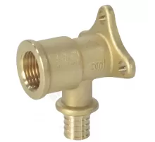 Водорозетка для PE-X труб аксиальная латунь Дн 20х1/2" ВР с фланцем РОС