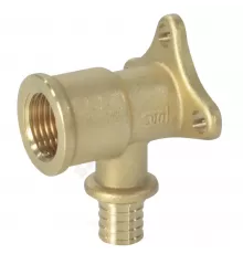 Водорозетка для PE-X труб аксиальная латунь Дн 16х1/2" ВР с фланцем РОС