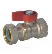 Кран шаровой латунь никель R251 Ду 15 Ру16 ВР/нак. гайка флажок красный Giacomini R251PX012