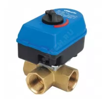 Клапан смесительный поворотный латунь CIM 680 Ду 20 Ру16 3/4" ВР с электроприводом 230В Cimberio CIM 680 34