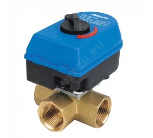 Клапан смесительный поворотный латунь CIM 680 Ду 20 Ру16 3/4" ВР с электроприводом 230В Cimberio CIM 680 34