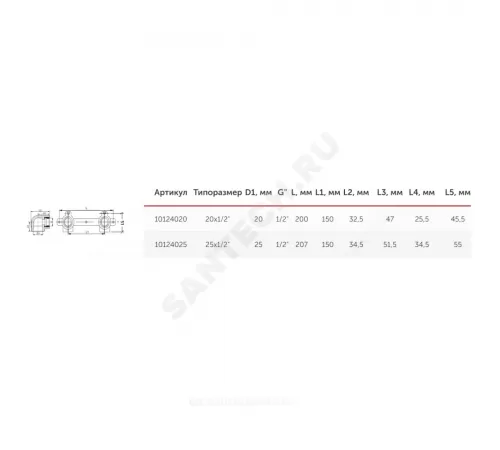 Планка PP-R монтажная белая Дн 25х3/4" ВР под смеситель с водорозетками VALFEX 10124325