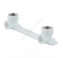 Планка PP-R монтажная белая Дн 25х1/2" ВР под смеситель с водорозетками VALFEX 10124025