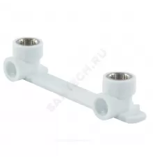 Планка PP-R монтажная белая Дн 20х1/2" ВР под смеситель с водорозетками VALFEX 10124020