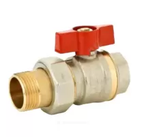 Кран шаровой латунь BVR-FR Ду 20 Ру40 ВР/"американка" полнопроходной бабочка красная Ридан 065B8304RG