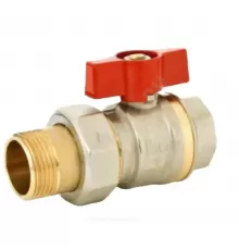 Кран шаровой латунь BVR-FR Ду 15 Ру40 ВР/"американка" полнопроходной бабочка красная Ридан 065B8303RG