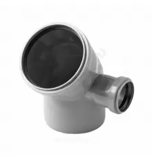 Отвод PP-H с выходом правый серый Дн 110х50х45гр б/нап в/к VALFEX 23112150