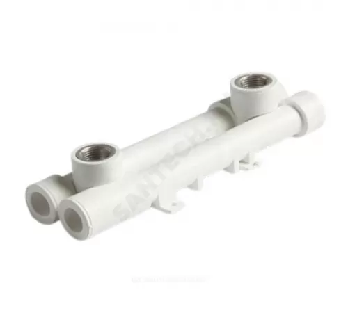 Планка (настенный комплект) PP-R монтажная универсальная белая Дн 20х1/2" ВР RTP (РосТурПласт) 14185