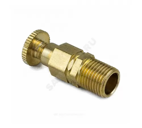 Кран Маевского ручной латунь 5006 М10х1,0 Ру10 НР с колпачком Aquasfera 5006-01