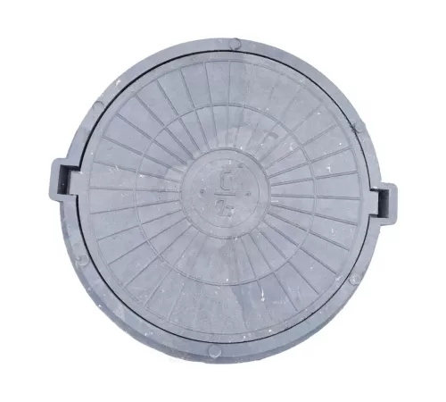 Люк полимер (средний) черный круглый 750х630 h=115мм m=35кг 70кН ПП-630 ТехПласт