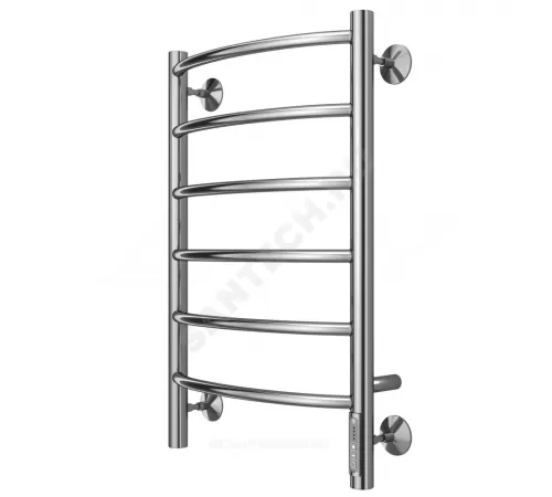 Полотенцесушитель электрический нерж сталь Лесенка 85 Вт 400х650мм 6П со встроенным диммером справа Классик Терминус 4670078531308